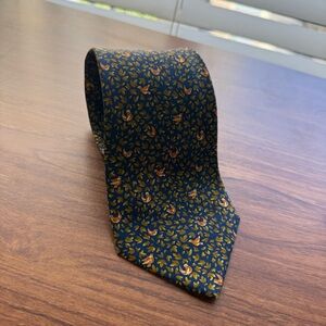 Salvatore Ferragamo Tie Mens Necktie Bird Print Blue 100% Silk Heritage Designer